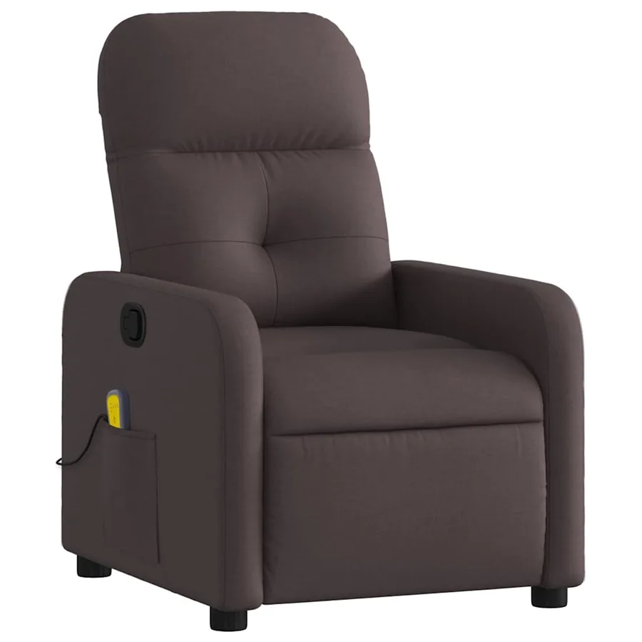 Fauteuil de massage inclinable Marron foncé Tissu - 3