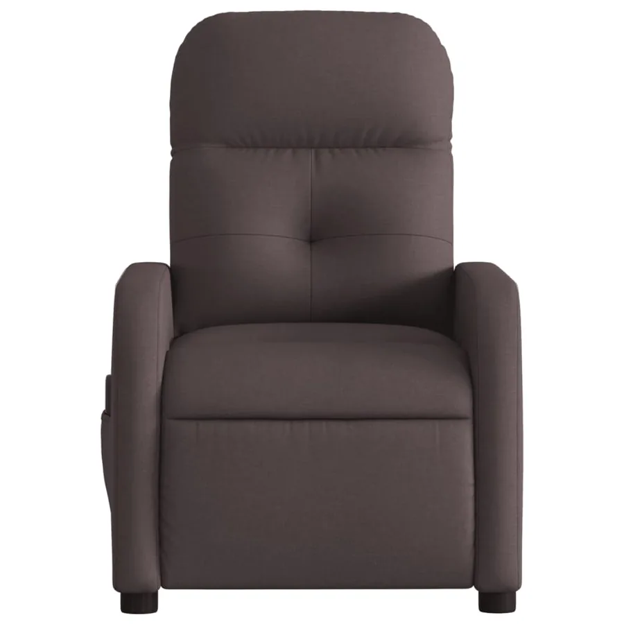 Fauteuil de massage inclinable Marron foncé Tissu - 7