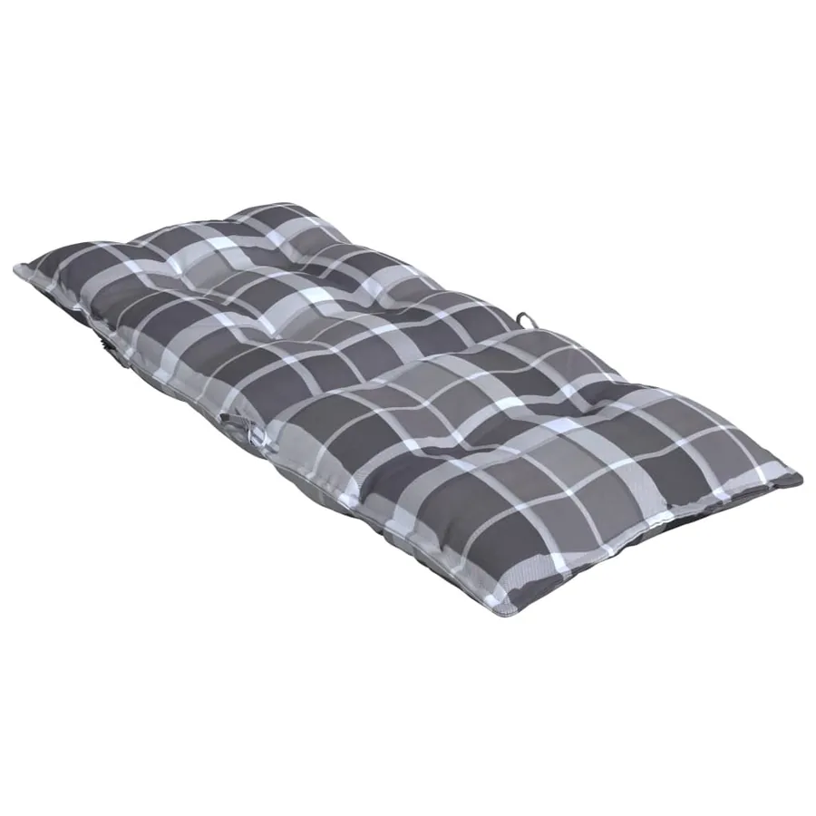 Coussins de chaise à dossier haut lot de 2 motif carreaux gris - 6