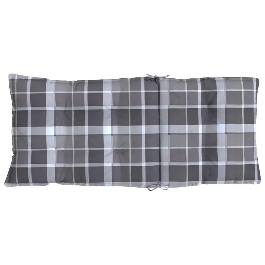 Coussins de chaise à dossier haut lot de 2 motif carreaux gris - 7