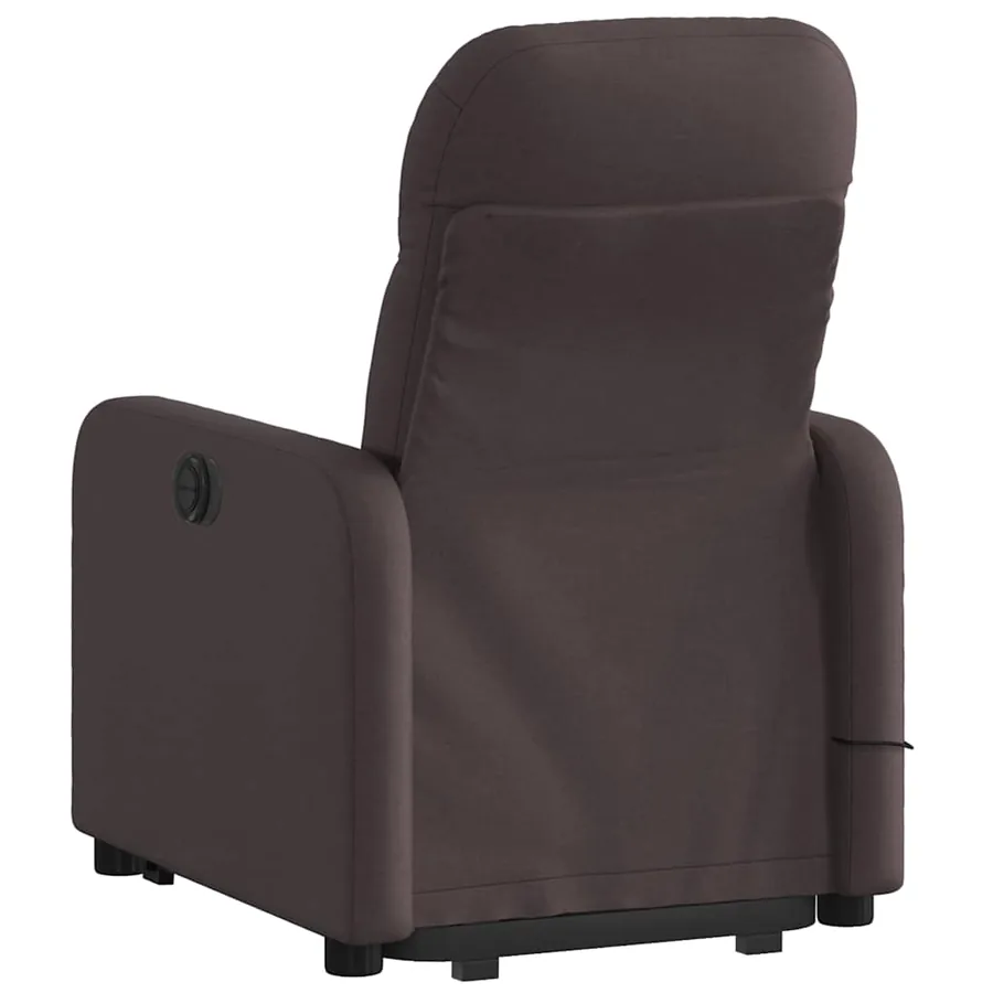 Fauteuil inclinable de massage électrique Marron foncé Tissu - 5