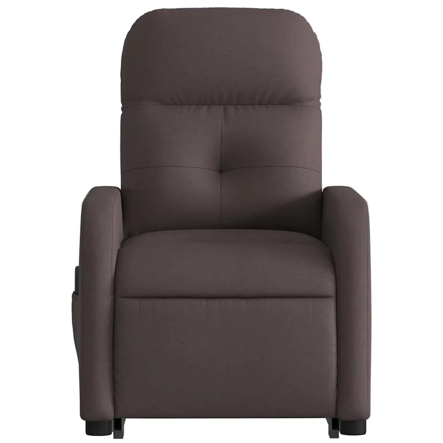 Fauteuil inclinable de massage électrique Marron foncé Tissu - 9