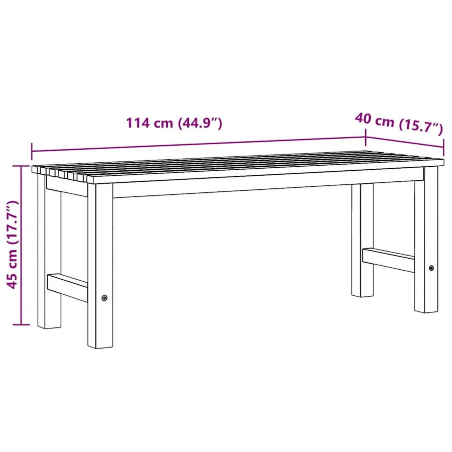 Banc de jardin 114 cm bois de teck solide - 8