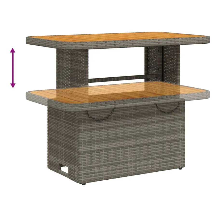 Ensemble à manger de jardin et coussins 2 pcs gris rotin - 4