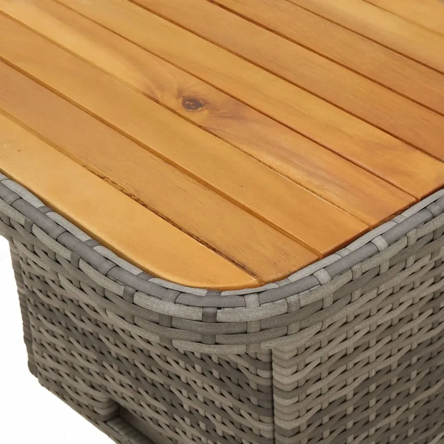 Ensemble à manger de jardin et coussins 2 pcs gris rotin - 5