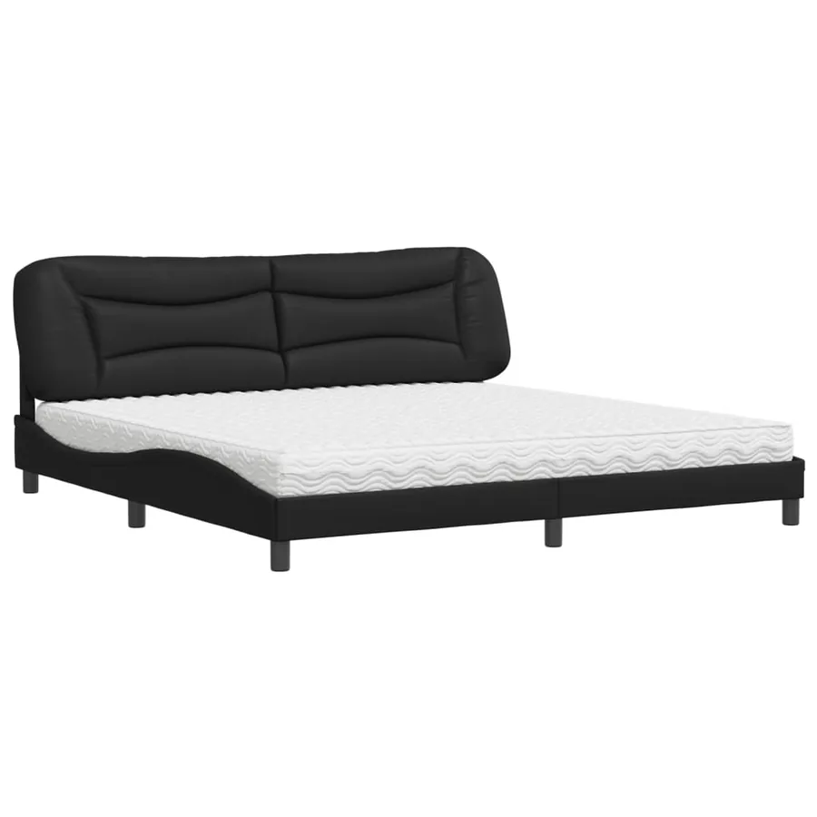 Lit avec matelas Hvar noir 200x200 cm similicuir - 2
