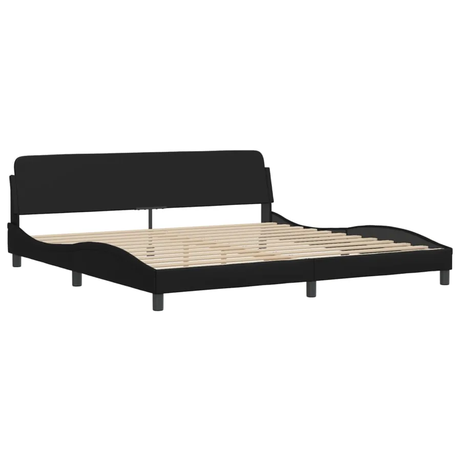 Lit avec matelas Hvar noir 200x200 cm similicuir - 4