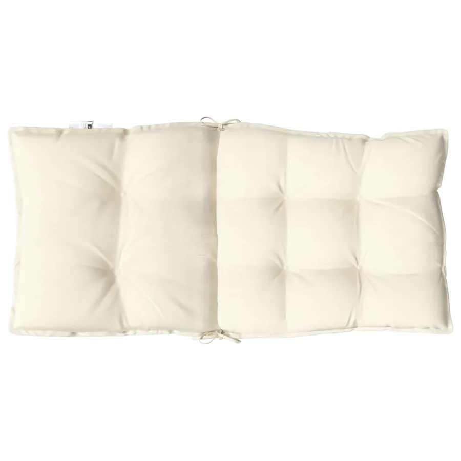 Coussins de chaise à dossier bas lot de 4 crème tissu oxford - 7