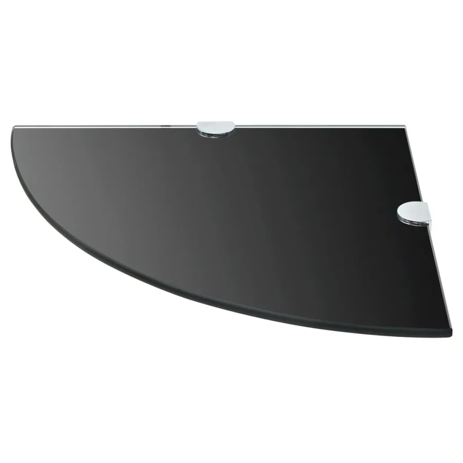 Étagère de coin avec supports chromés Verre Noir 25 x 25 cm - 2