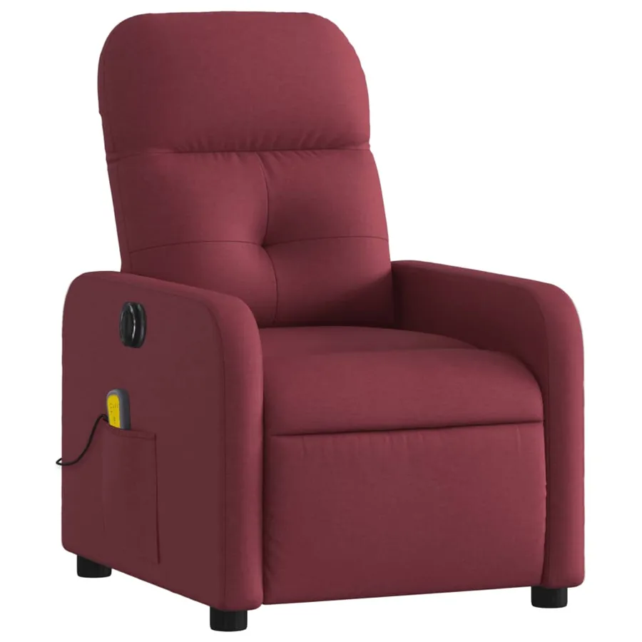 Fauteuil de massage inclinable électrique Rouge bordeaux Tissu - 3