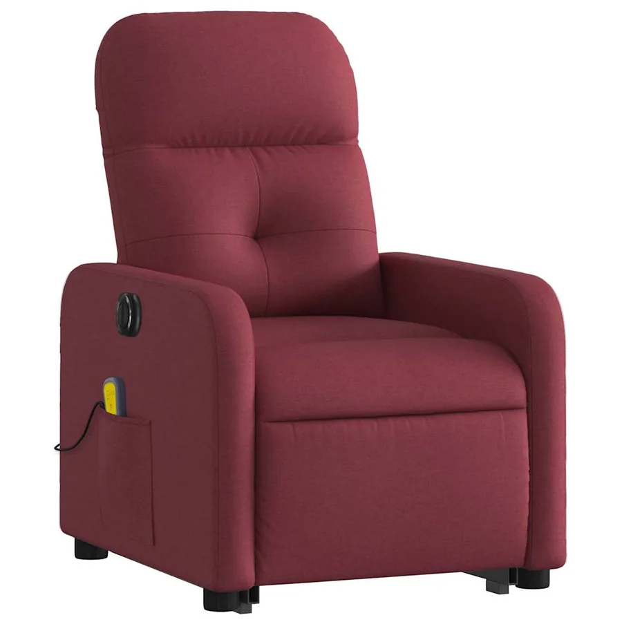 Fauteuil inclinable de massage électrique Rouge bordeaux Tissu - 4
