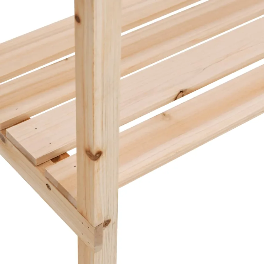 Table à plantes avec étagère 78x38x82,5 cm bois de sapin solide - 8