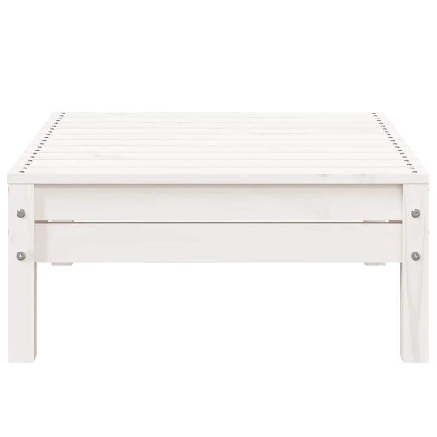 Canapé de jardin 3 places et repose-pied blanc bois pin massif - 10