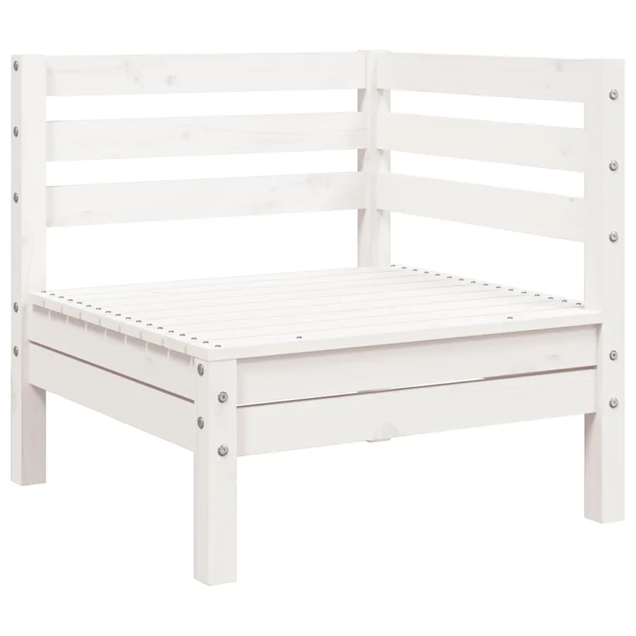 Canapé de jardin 3 places et repose-pied blanc bois pin massif - 5