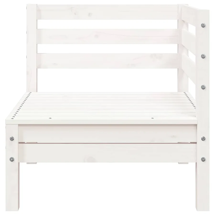 Canapé de jardin 3 places et repose-pied blanc bois pin massif - 6