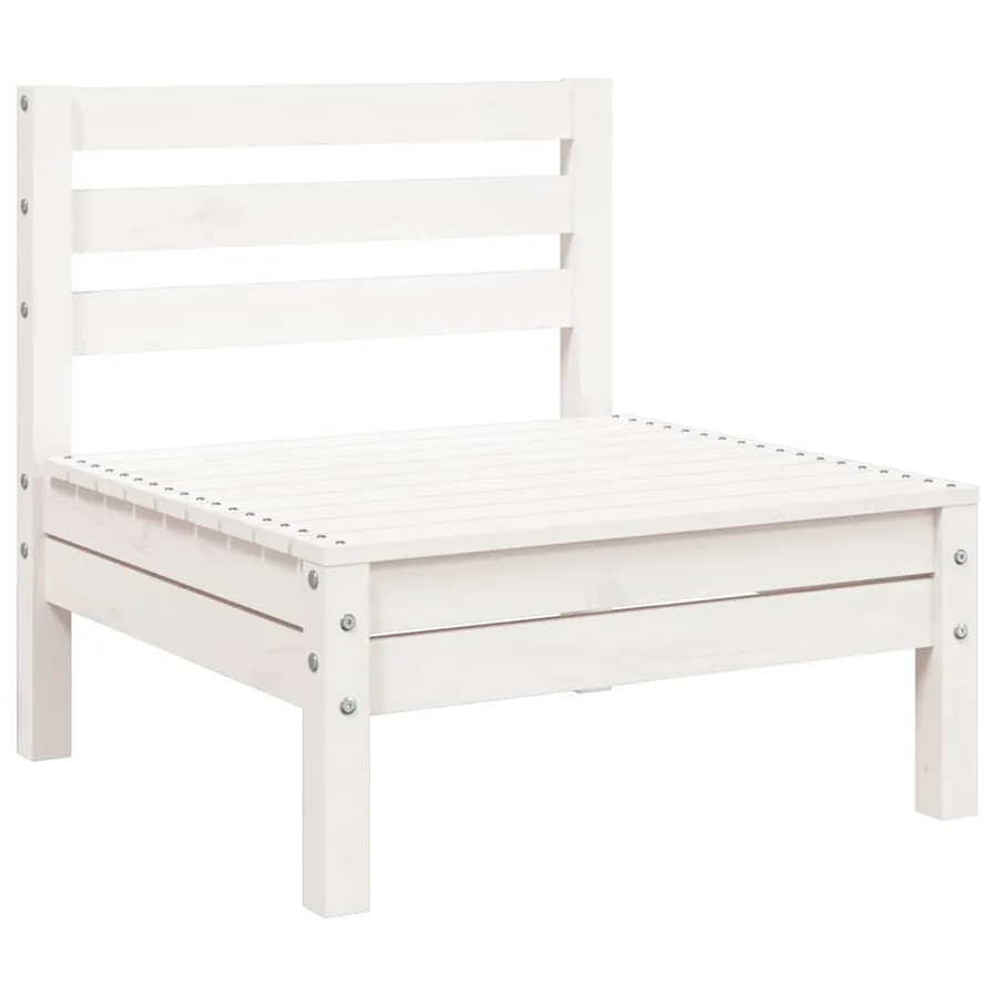 Canapé de jardin 3 places et repose-pied blanc bois pin massif - 7