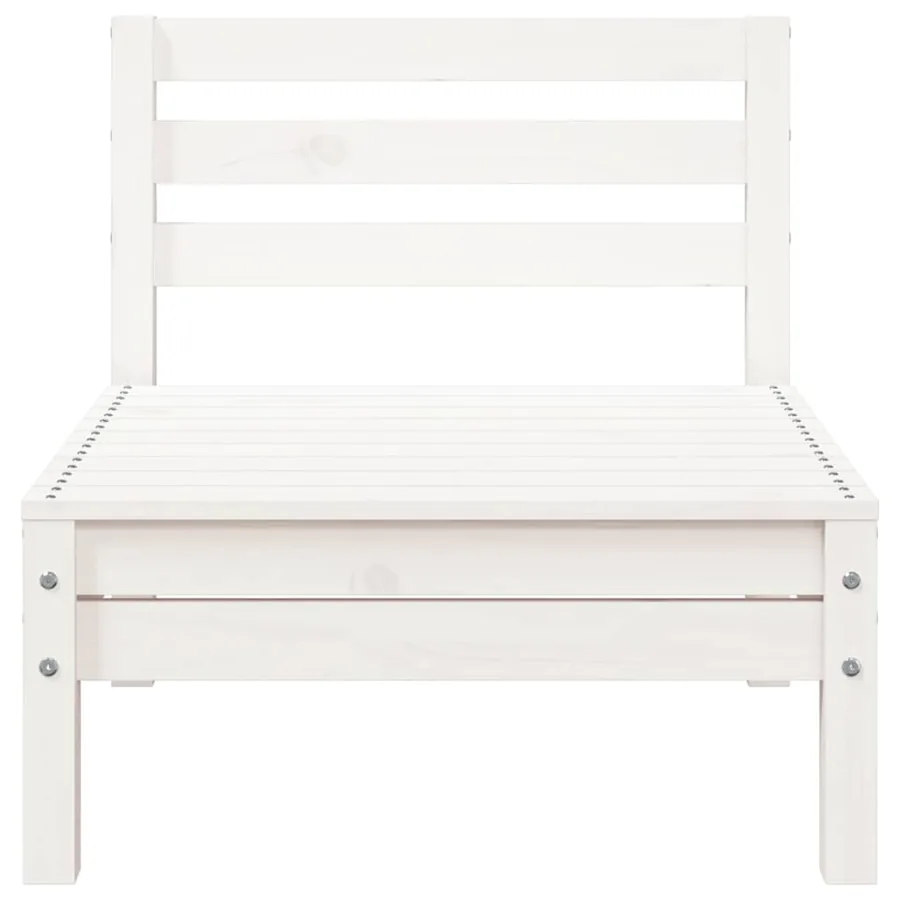 Canapé de jardin 3 places et repose-pied blanc bois pin massif - 8