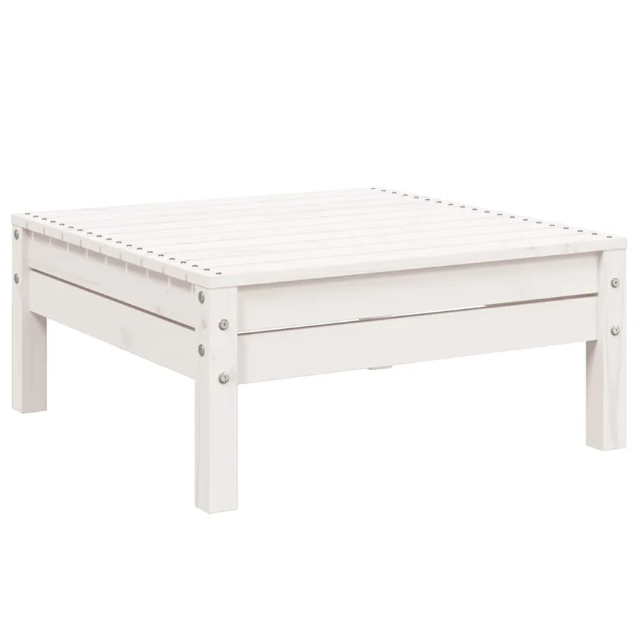 Canapé de jardin 3 places et repose-pied blanc bois pin massif - 9