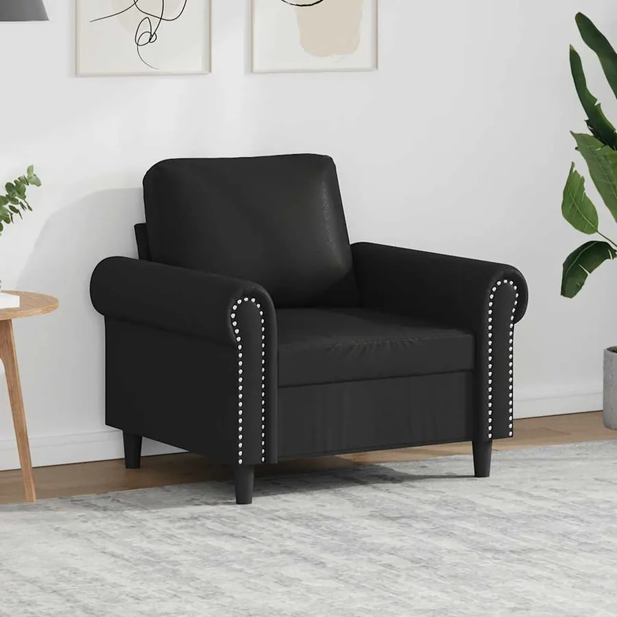 Fauteuil Noir 60 cm Similicuir