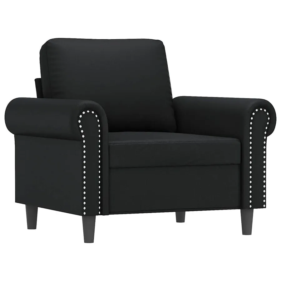 Fauteuil Noir 60 cm Similicuir - 2