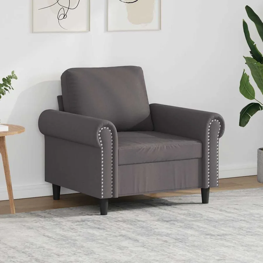 Fauteuil Gris 60 cm Similicuir