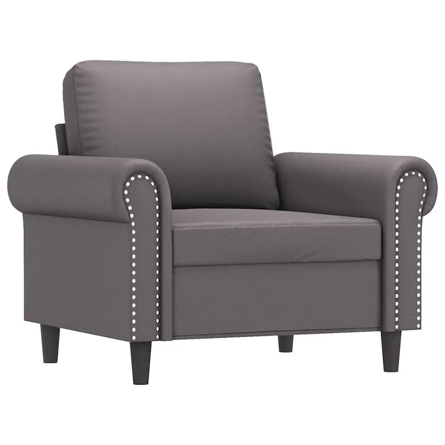 Fauteuil Gris 60 cm Similicuir - 2