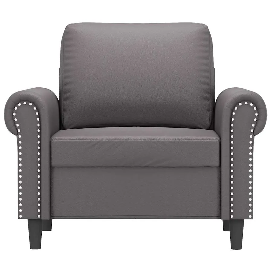 Fauteuil Gris 60 cm Similicuir - 4