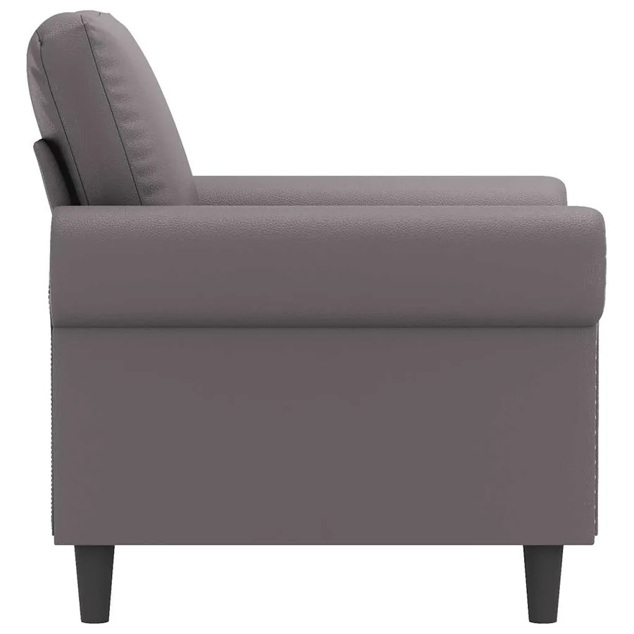 Fauteuil Gris 60 cm Similicuir - 5