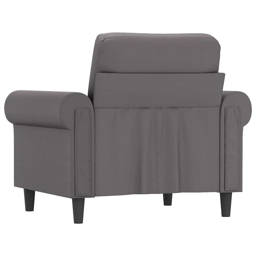 Fauteuil Gris 60 cm Similicuir - 6