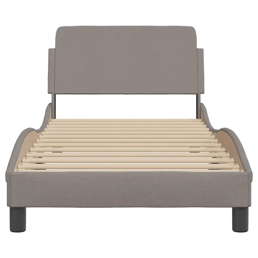 Cadre de lit avec tête de lit Dover taupe 90x190cm tissu - 4