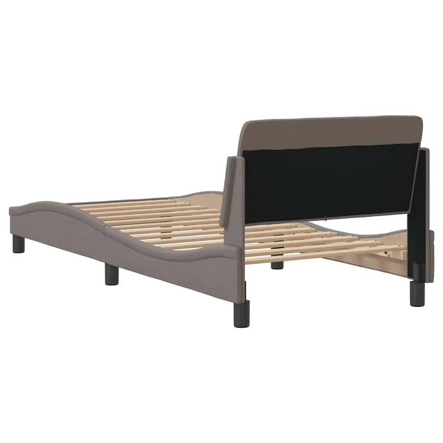 Cadre de lit avec tête de lit Dover taupe 90x190cm tissu - 6
