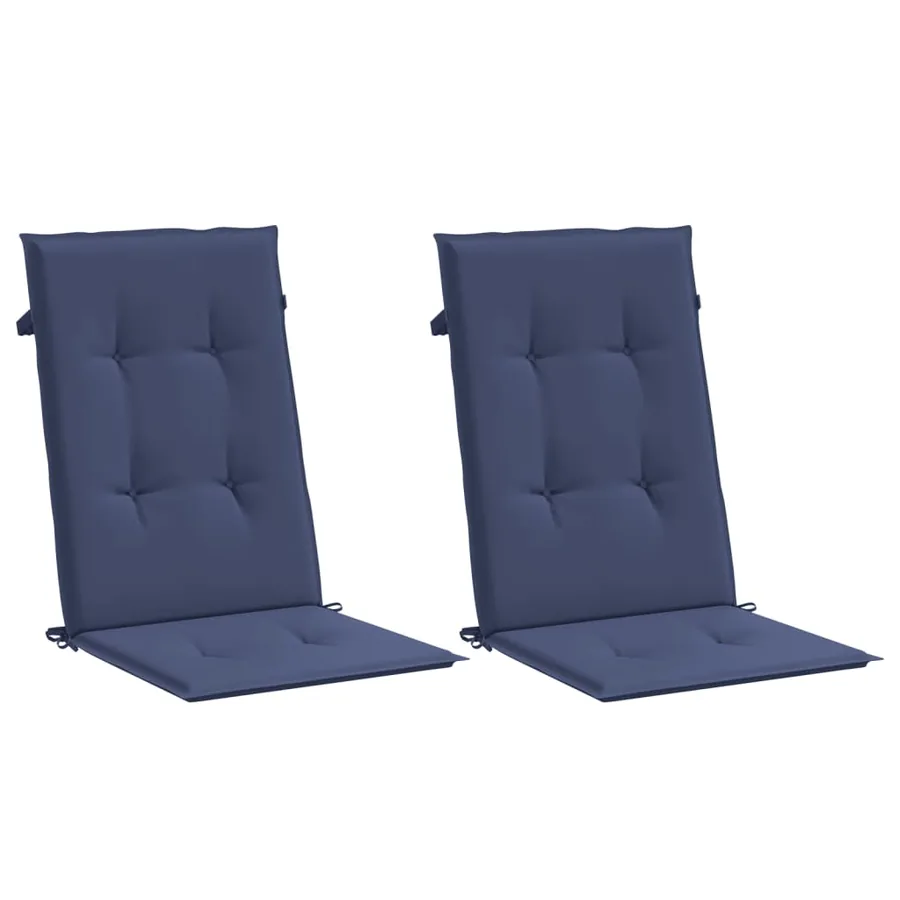 Coussins de chaise à dossier haut lot de 2 bleu marine tissu - 3
