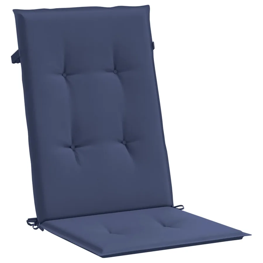 Coussins de chaise à dossier haut lot de 2 bleu marine tissu - 4