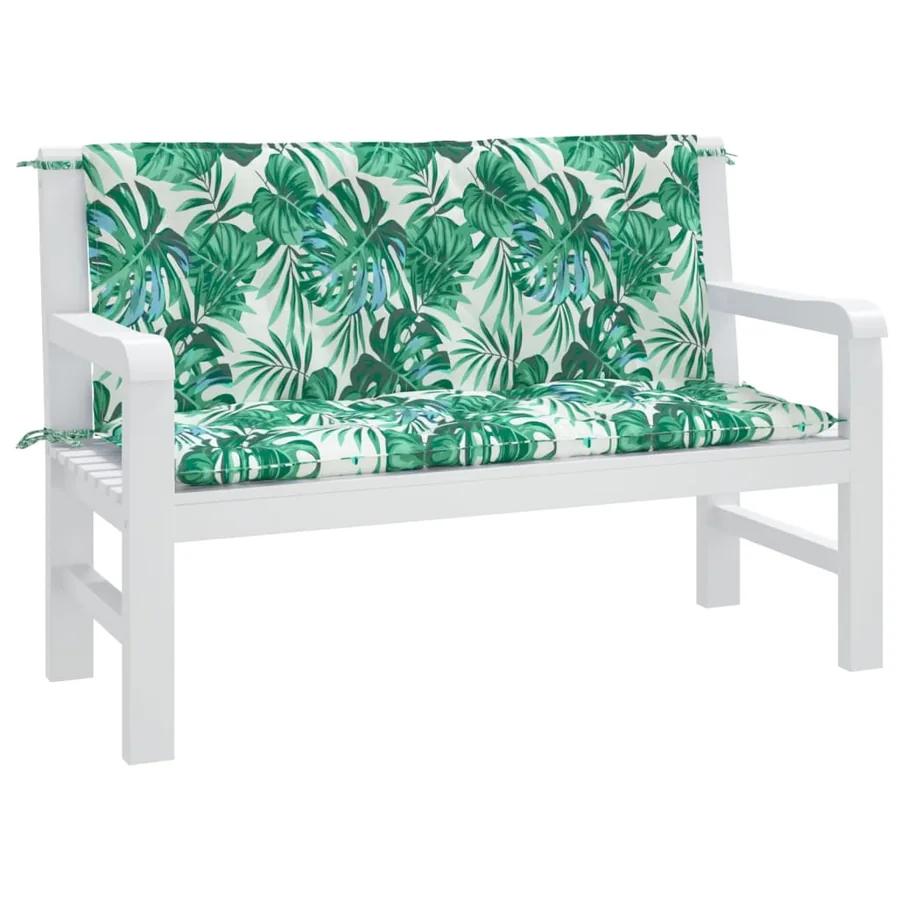 Coussins de banc de jardin lot de 2 motif de feuilles - 3