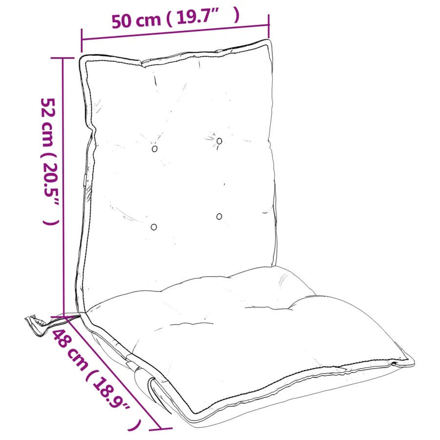 Coussins de chaise à dossier bas lot de 6 anthracite - 10
