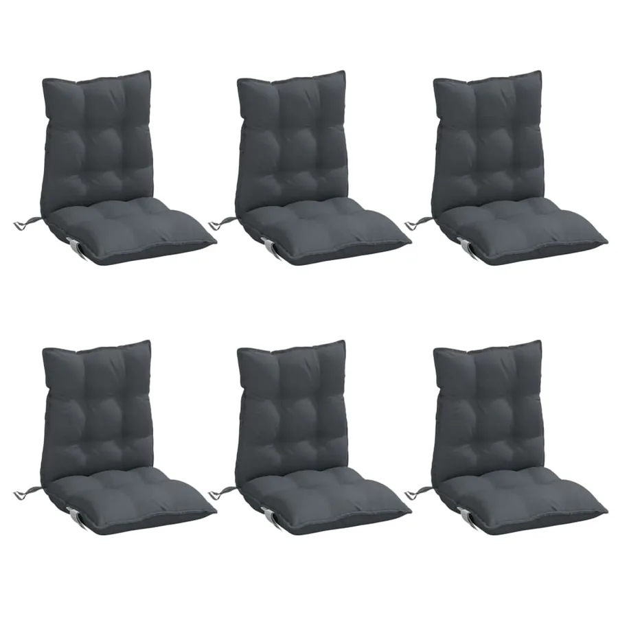 Coussins de chaise à dossier bas lot de 6 anthracite - 3