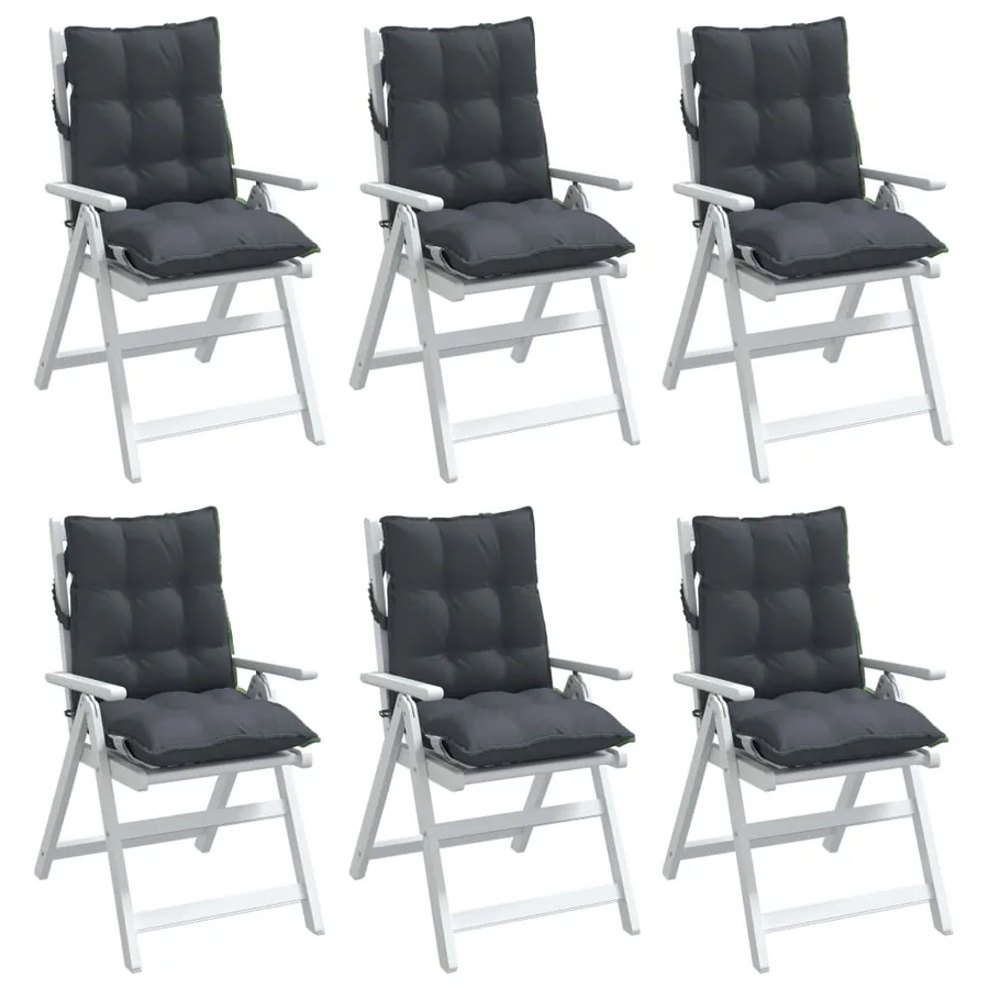 Coussins de chaise à dossier bas lot de 6 anthracite - 4