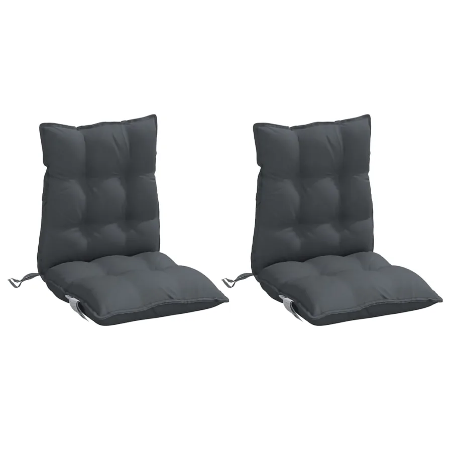 Coussins de chaise à dossier bas lot de 2 anthracite - 3