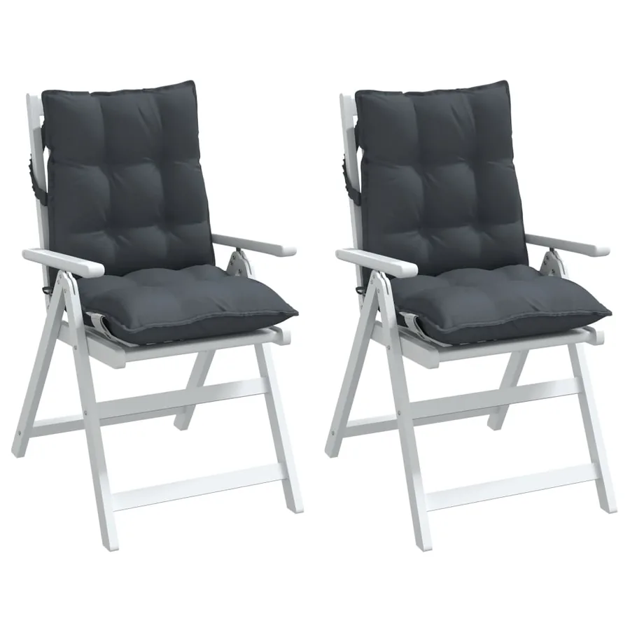 Coussins de chaise à dossier bas lot de 2 anthracite - 4