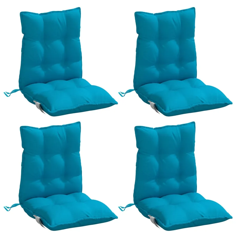 Coussins de chaise à dossier bas lot de 4 bleu clair - 3