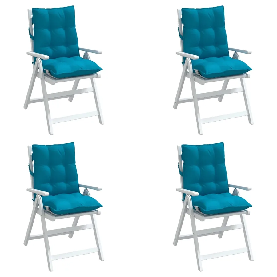 Coussins de chaise à dossier bas lot de 4 bleu clair - 4