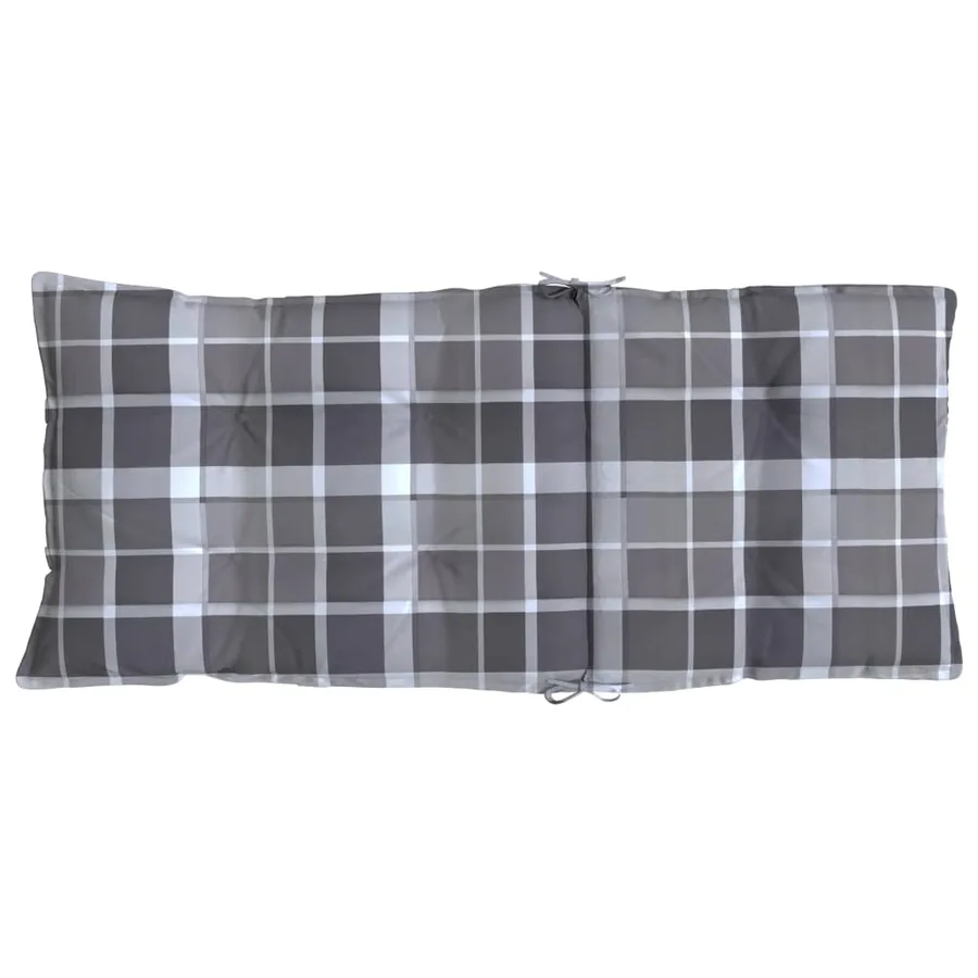 Coussins de chaise à dossier haut lot de 6 motif carreaux gris - 7