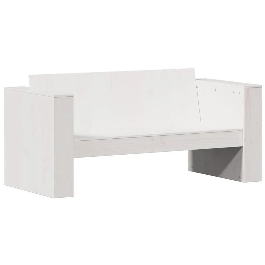 Canapé de jardin 2 places blanc 134x60x62 cm bois de pin massif - 2