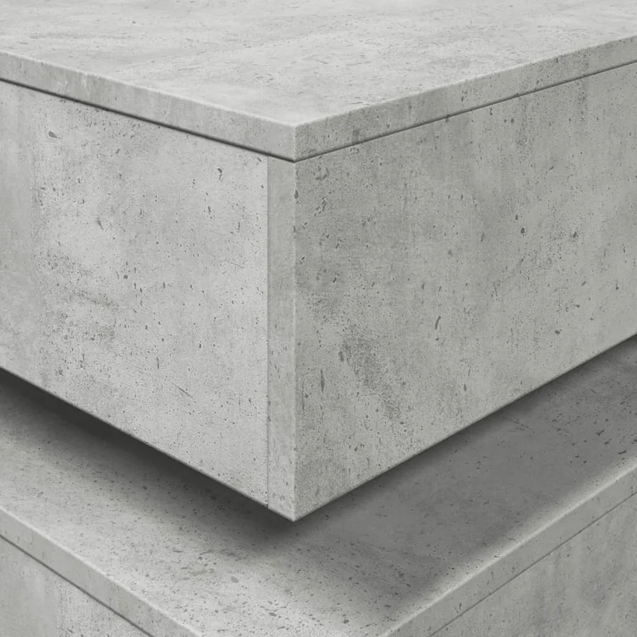 Table basse avec lumières LED gris béton 90x50x40 cm - 10