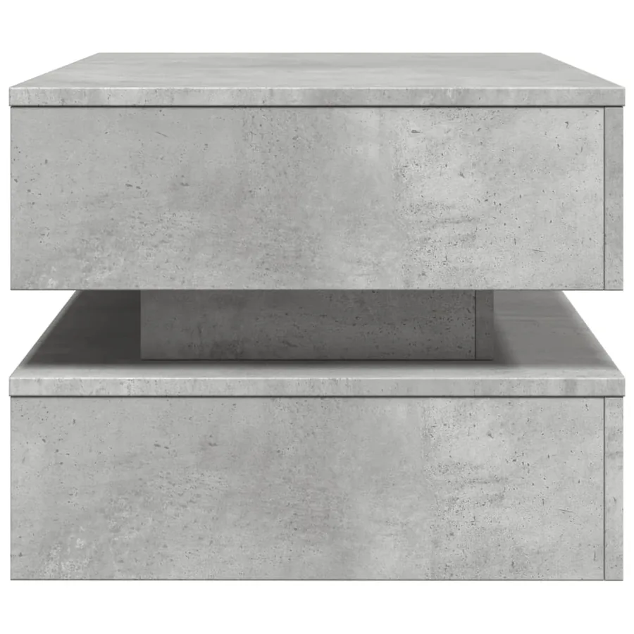 Table basse avec lumières LED gris béton 90x50x40 cm - 8