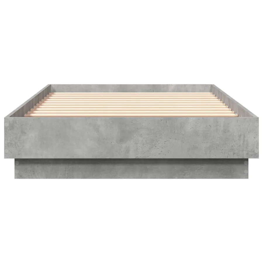 Cadre de lit sans matelas avec lumières LED gris béton 75x190cm - 6