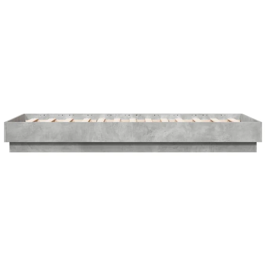 Cadre de lit sans matelas avec lumières LED gris béton 75x190cm - 7