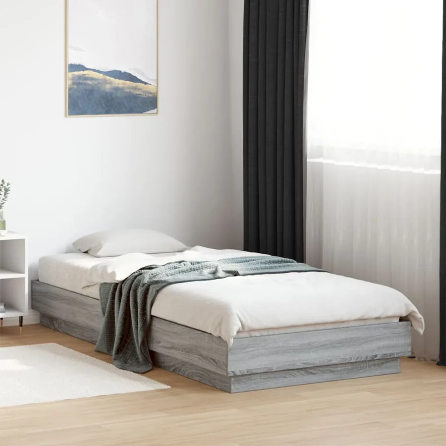 Cadre de lit sans matelas avec lumières LED 100x200 cm - 4