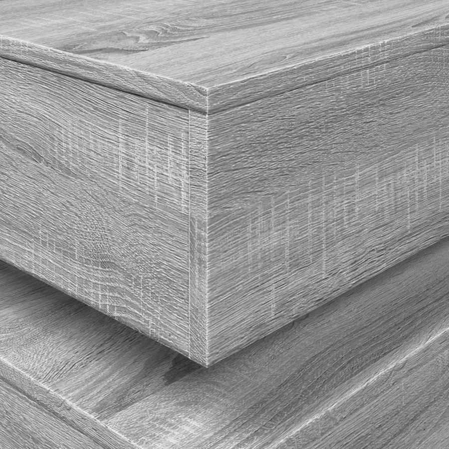 Table basse avec lumières LED gris sonoma 90x50x40 cm - 10
