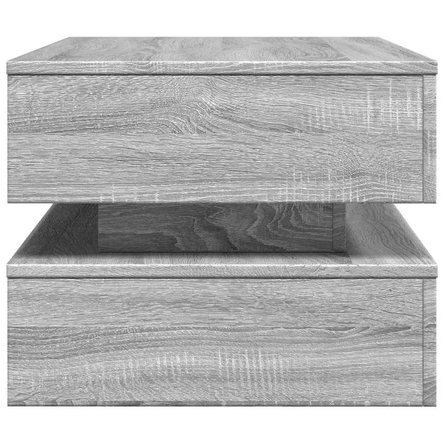 Table basse avec lumières LED gris sonoma 90x50x40 cm - 8